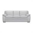 Armen Living Zanna Modern Genuine Leather and Wood Sofa in Dove Gray/Brown