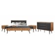 Armen Living Coco 4-Piece Wood King Platform Bedroom Set in Chocolate/Black
