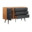 Armen Living Coco 4-Piece Wood King Platform Bedroom Set in Chocolate/Black