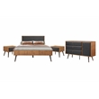 Armen Living Coco 4-Piece Wood Queen Platform Bedroom Set in Chocolate/Black