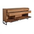 Armen Living Nevada 2-Piece Wood Dining Table and Sideboard in Brown/Black