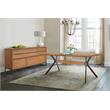 Armen Living Nevada 2-Piece Wood Dining Table and Sideboard in Brown/Black