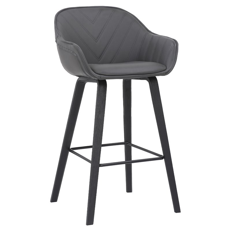 Crimson Faux Leather Bar and Counter Height Stool in Gray LCCRBAGR30