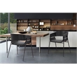 Armen Living Bronte Modern Wood Dining Room Chairs in Black/Gray (Set of 2)
