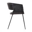 Armen Living Bronte Modern Wood Dining Room Chairs in Black/Gray (Set of 2)