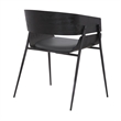 Armen Living Bronte Modern Wood Dining Room Chairs in Black/Gray (Set of 2)