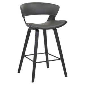 Armen Living Jagger 26&quot Modern Wood Counter Stool in Gray/Black