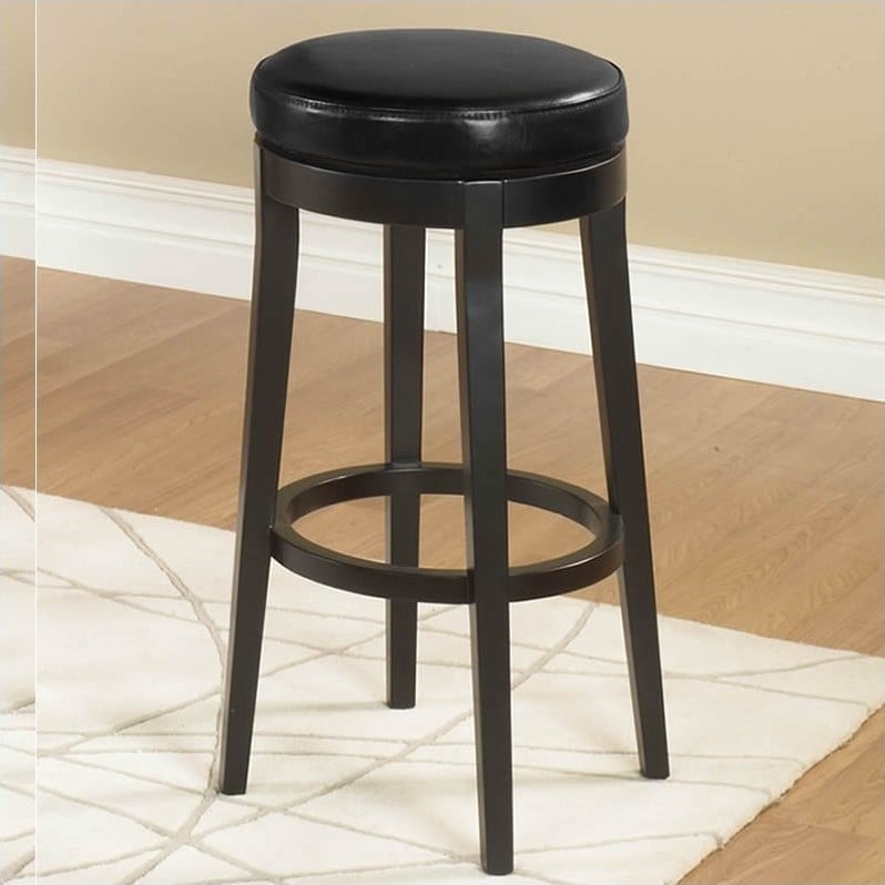 Armen Living 26" Round Backless Swivel Counter Stool in Black LC450BABL26