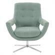 Armen Living Quinn Adjustable Modern Fabric Swivel Accent Chair with Spa Blue
