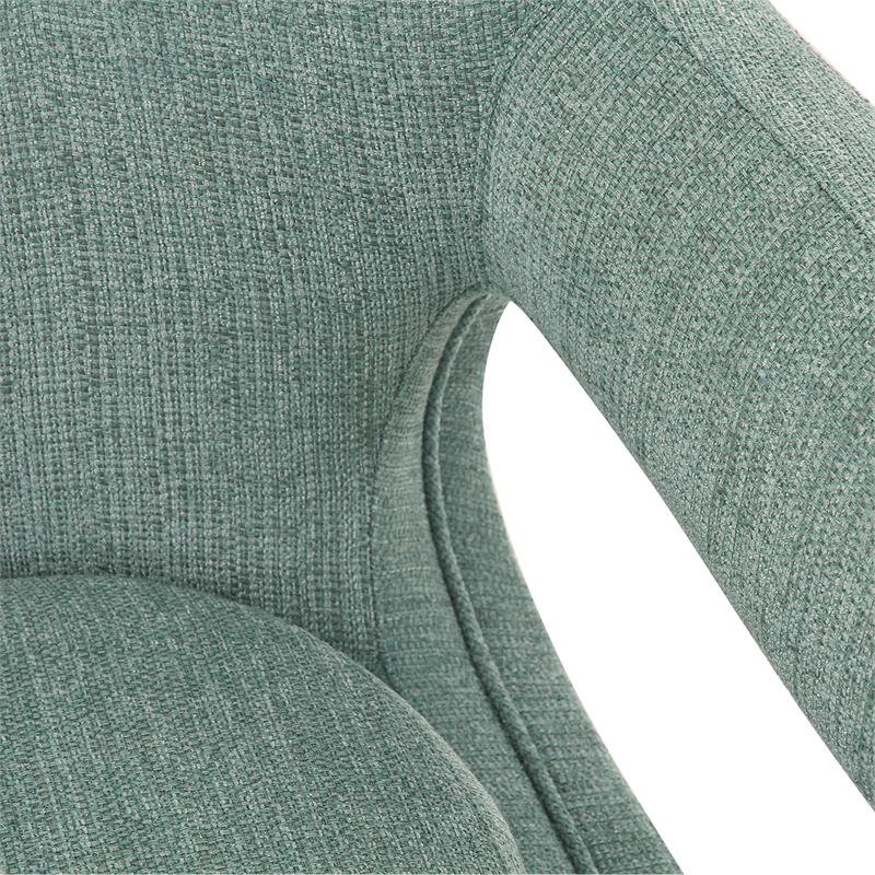 Armen Living Quinn Adjustable Modern Fabric Swivel Accent Chair with Spa Blue