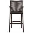 Brielle Outdoor Dark Eucalyptus Wood and Gray Rope Counter Height Stool