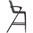 Brielle Outdoor Dark Eucalyptus Wood and Gray Rope Counter Height Stool
