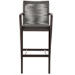Brielle Outdoor Dark Eucalyptus Wood and Gray Rope Counter Height Stool