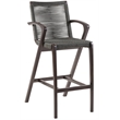 Brielle Outdoor Dark Eucalyptus Wood and Gray Rope Counter Height Stool