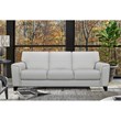 Armen Living Bergen Square Arm Modern Leather Sofa in Dove Gray