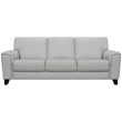 Armen Living Bergen Square Arm Modern Leather Sofa in Dove Gray