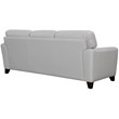 Armen Living Bergen Square Arm Modern Leather Sofa in Dove Gray
