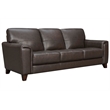 Armen Living Bergen Modern Leather Square Arm Sofa in Espresso