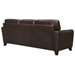 Armen Living Bergen Modern Leather Square Arm Sofa in Espresso