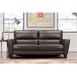 Armen Living Bergen Modern Leather Square Arm Sofa in Espresso