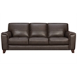 Armen Living Bergen Modern Leather Square Arm Sofa in Espresso