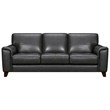Armen Living Bergen Modern Leather Square Arm Sofa in Pewter