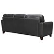 Armen Living Bergen Modern Leather Square Arm Sofa in Pewter