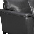 Armen Living Bergen Modern Leather Square Arm Sofa in Pewter
