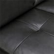 Armen Living Bergen Modern Leather Square Arm Sofa in Pewter