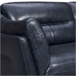 Armen Living Franz Modern Genuine Leather Sofa in Blue Midnight