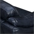 Armen Living Franz Modern Genuine Leather Sofa in Blue Midnight