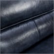 Armen Living Franz Modern Genuine Leather Sofa in Blue Midnight