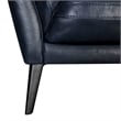 Armen Living Franz Modern Genuine Leather Sofa in Blue Midnight