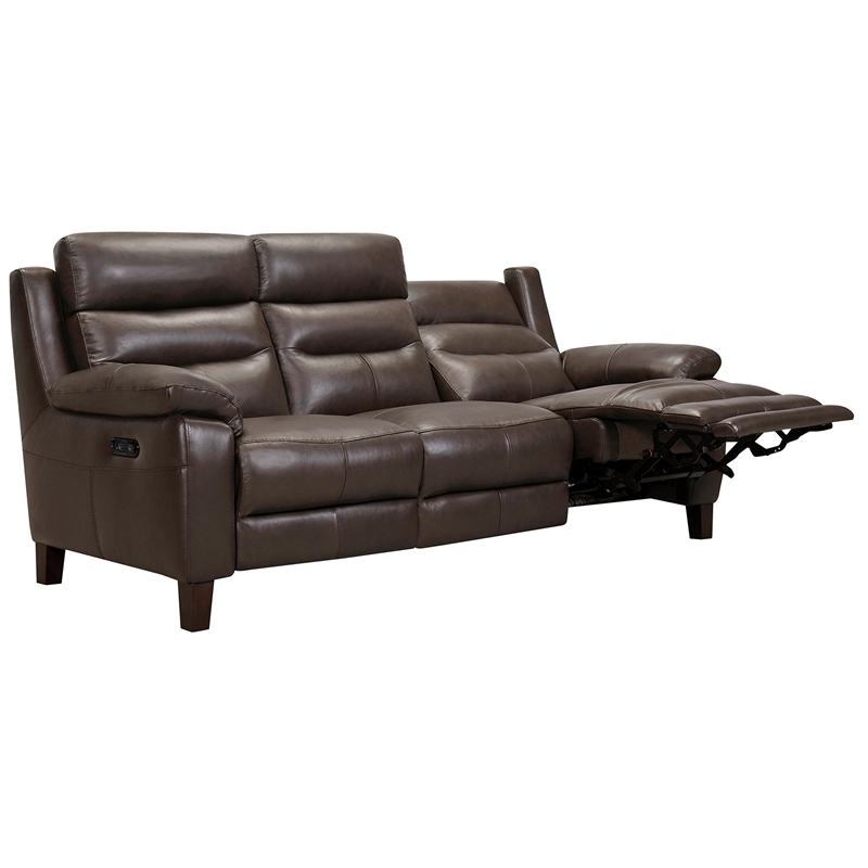 Hayward 82 Espresso Leather Power, Espresso Leather Reclining Couch