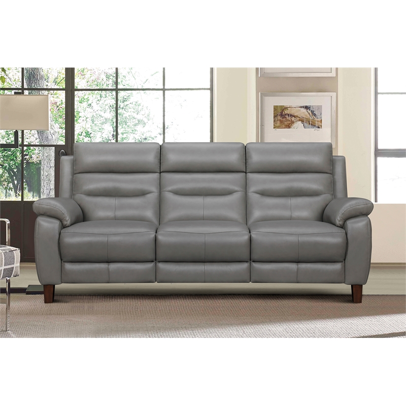 Hayward 82" Dark Gray Leather Power Reclining Sofa Cymax Business