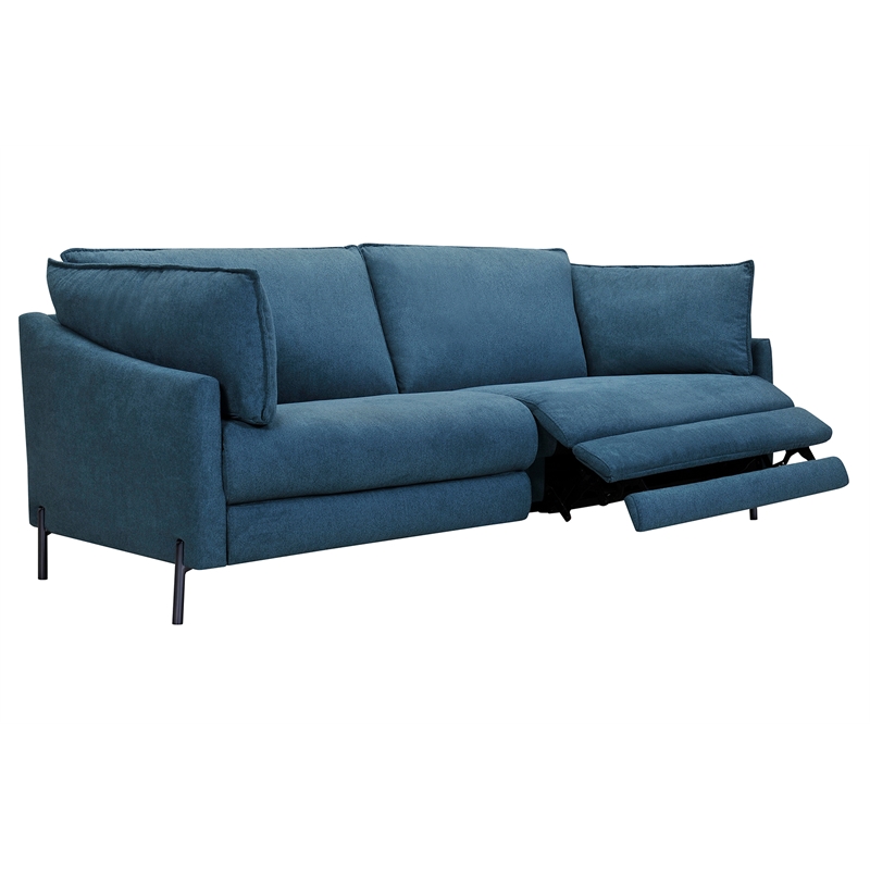 Armen Living Juliett 80 Modern Fabric Power Reclining Sofa In Blue Bushfurniturecollection Com