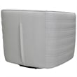 Armen Living Melanie Modern Leather Swivel Barrel Chair in Gray