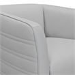 Armen Living Melanie Modern Leather Swivel Barrel Chair in Gray