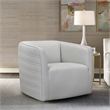 Armen Living Melanie Modern Leather Swivel Barrel Chair in Gray