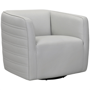 armen living melanie leather upholstered swivel barrel accent chair