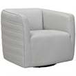 Armen Living Melanie Modern Leather Swivel Barrel Chair in Gray