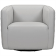 Armen Living Melanie Modern Leather Swivel Barrel Chair in Gray