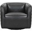 Armen Living Melanie Upholstered Modern Leather Barrel Chair in Pewter
