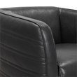 Armen Living Melanie Upholstered Modern Leather Barrel Chair in Pewter