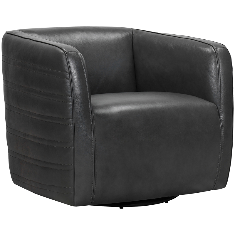 Melanie Swivel Leather Barrel Chair Cymax Business