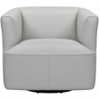 Armen Living Whitney Modern Leather Swivel Barrel Chair in Gray