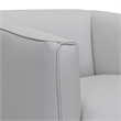 Armen Living Whitney Modern Leather Swivel Barrel Chair in Gray