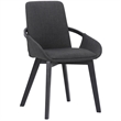 Armen Living Greisen Modern Fabric Dining Room Chair in Charcoal/Black