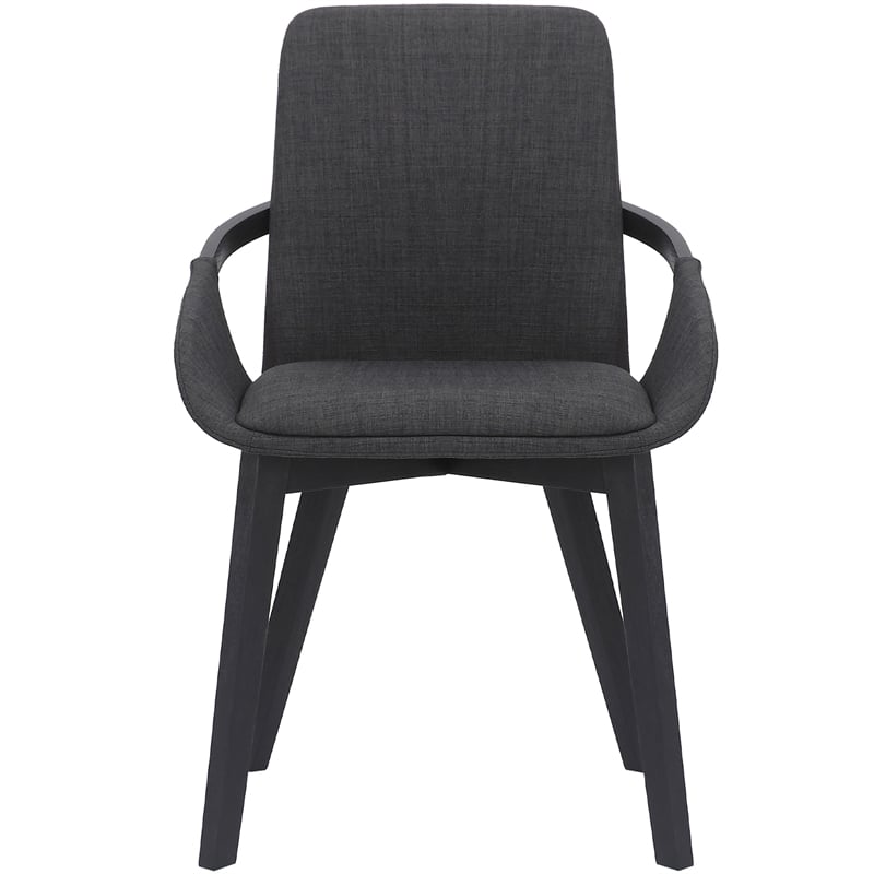 Armen Living Greisen Modern Fabric Dining Room Chair in Charcoal/Black