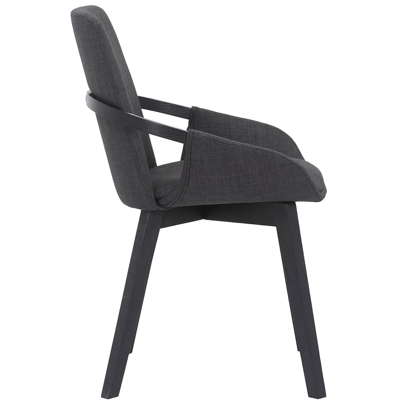 Armen Living Greisen Modern Fabric Dining Room Chair in Charcoal/Black